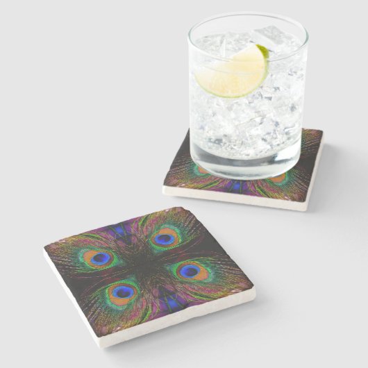 Mod Peacock Steinuntersetzer (Seitenansicht)