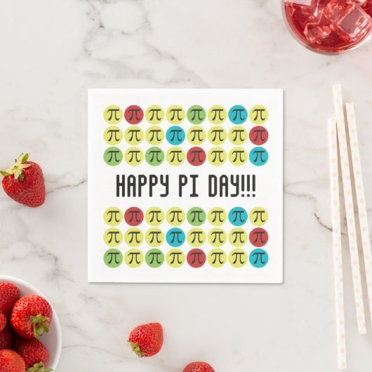 Mod Pi - Happy Pi Day Party Paper Napkins Serviette (Beispiel)