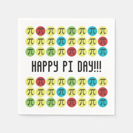 Mod Pi - Happy Pi Day Party Paper Napkins Serviette (Vorderseite)