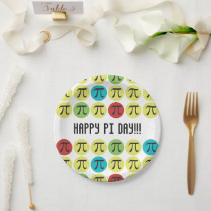 Mod Pi Party liefert farbenfrohe Pi-Papierplatte Pappteller