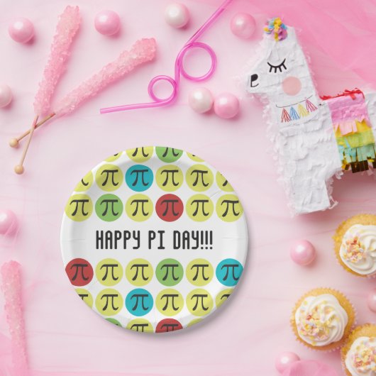 Mod Pi Party liefert farbenfrohe Pi-Papierplatte Pappteller (Party)