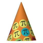 Mod Pi Symbols Orangefarbenes Party Hats Partyhütchen (Vorderseite)