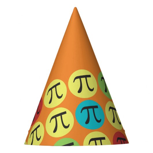 Mod Pi Symbols Orangefarbenes Party Hats Partyhütchen (Vorderseite)