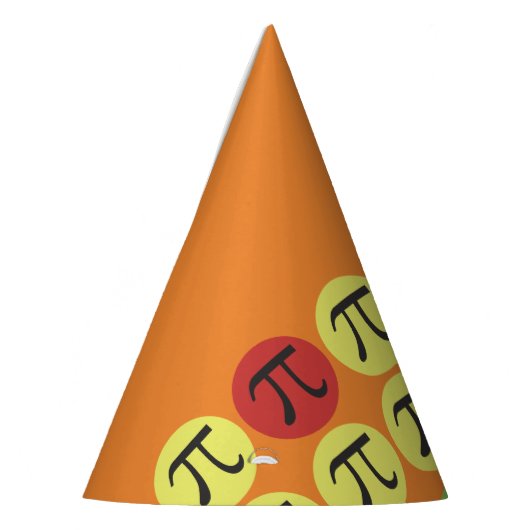 Mod Pi Symbols Orangefarbenes Party Hats Partyhütchen (Links)