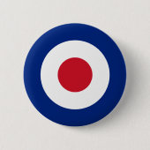 Mod Pinback Button Blau rot und weiß (Vorderseite)