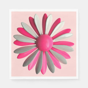 MOD PINK 60er Blume - Blumenfrühlingssommergarten Serviette