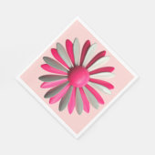 MOD PINK 60er Blume - Blumenfrühlingssommergarten Serviette (Ecke)