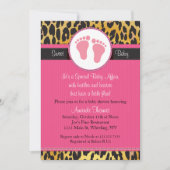 Mod Pink Leopard Print Baby Dusche Einladung (Vorderseite)