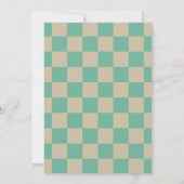 Mod Pink Mint Green Checkerboard Graduation Party Einladung (Rückseite)