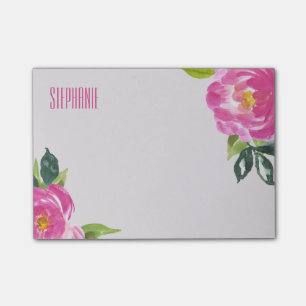 Mod Pink Peonies Post-it Klebezettel