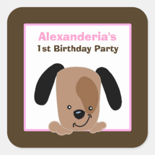 Mod Pink Puppy Square bevorzugen Sticker (6 große)