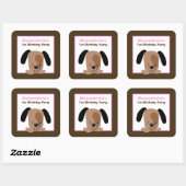Mod Pink Puppy Square bevorzugen Sticker (6 große) (Blatt)
