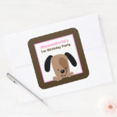 Mod Pink Puppy Square bevorzugen Sticker (6 große) (Umschlag)