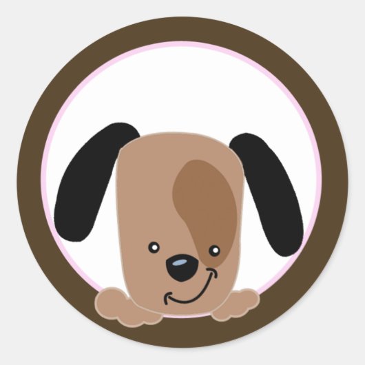 Mod Pink Puppy-Umschlag Aufkleber / Toppers (Vorderseite)