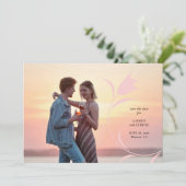 MOD PINK TULIP WEDD SPEICHERN DAS DATUM EINLADUNG (Stehend Vorderseite)