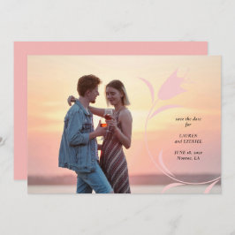 MOD PINK TULIP WEDD SPEICHERN DAS DATUM EINLADUNG