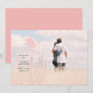 MOD PINK TULIP WEDD SPEICHERN DAS DATUM EINLADUNG
