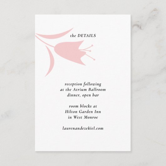 MOD PINK TULIP WEDDING BEGLEITKARTE (Vorderseite)