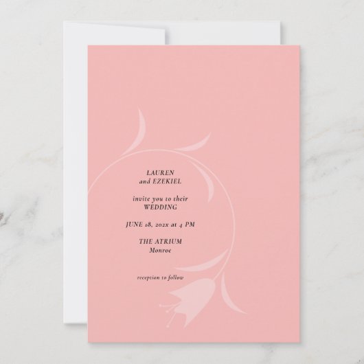 MOD PINK TULIP WEDDING EINLADUNG (Vorderseite)