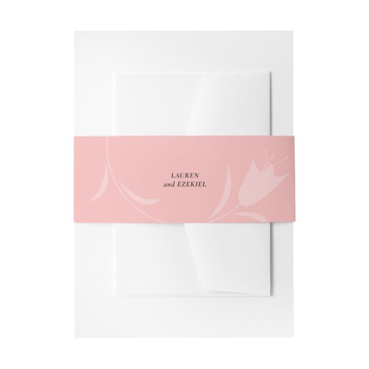 MOD PINK TULIP WEDDING EINLADUNGSBANDEROLE (Vorderseite Beispiel)
