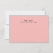 MOD PINK TULIP WEDDING RSVP KARTE (Rückseite)