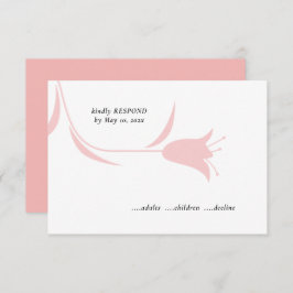 MOD PINK TULIP WEDDING RSVP KARTE