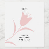 MOD PINK TULIP WEDDING WEINETIKETT (Einzelnes Label)