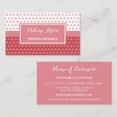 Mod Pink und White Polka Dots Makeup Artist Visitenkarte (Vorne/Hinten)