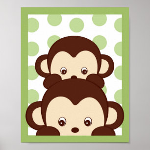Mod Pod Pop-Affen-Kinderzimmer-Wandkunst-Druck Poster