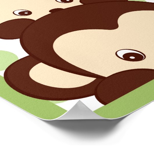 Mod Pod Pop Monkey Kinderzimmer Kunstdruckerei Poster (Ecke)