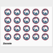 mod polar bears- navy blue- round holiday stickers (Blatt)