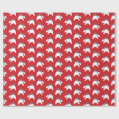 Mod Polar Bears - Rot - Weihnachtswrapping Paper Geschenkpapier (Flach)