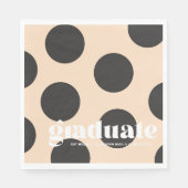 Mod Polka Dot Graduation Party Napkins Serviette (Vorderseite)