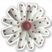 MOD Polka Dot White Daisy Blume Spring Wedding Aufkleber (Vorderseite)