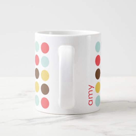 Mod polka dotiert modernes personalisiert Jumbo-Tasse (Rückseite)