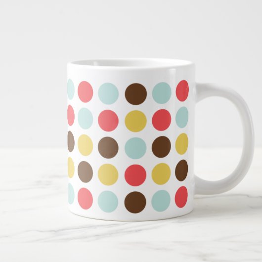 Mod polka dotiert modernes personalisiert Jumbo-Tasse (Rechts)