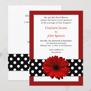 Mod polka dots gerbera daisy einladung