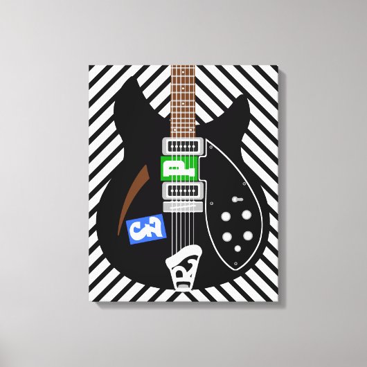 Mod Pop Art Gitarre Leinwanddruck (Vorderseite)