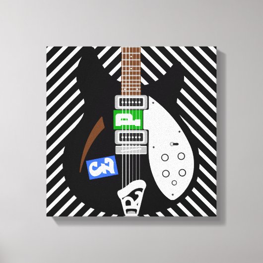 Mod Pop Art Gitarre Leinwanddruck (Vorderseite)