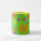 Mod Pop Blume Groovy Zweifarbige Tasse (Mittel)