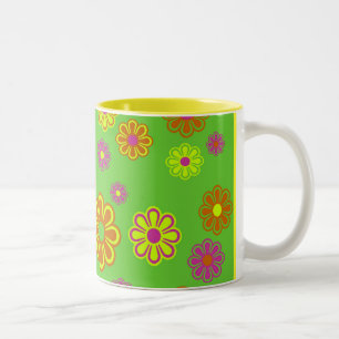 Mod Pop Blume Groovy Zweifarbige Tasse
