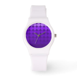 Mod Pop Dockt Lilac auf Lila Kreise Weiße Uhr