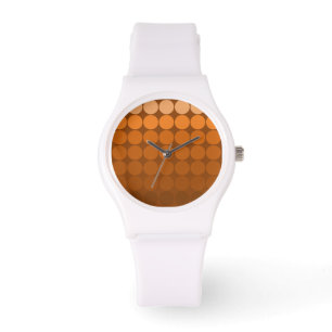 Mod Pop Dots Orange, Mocha, Zimtbraune Kreise Armbanduhr