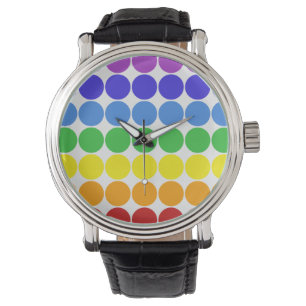 Mod Pop Dots Regenbogenfarben Armbanduhr