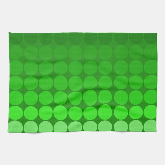 Mod-Pop-Kreise in Grün Geschirrtuch (Horizontal)