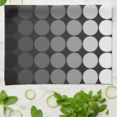 Mod-Pop-Kreise in Weiß bis Schwarz Geschirrtuch (Gefaltet)