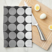 Mod-Pop-Kreise in Weiß bis Schwarz Geschirrtuch (Viertel Falte)