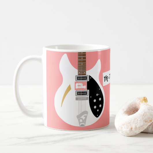Mod-Pop-Kunst-Gitarre Kaffeetasse (Mit Donut)