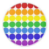 Mod Pop MCM Keramik Drehknopf Regenbogen auf weiße Keramikknauf (Vorderseite)