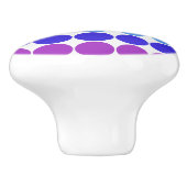 Mod Pop MCM Keramik Drehknopf Regenbogen auf weiße Keramikknauf (Seitenansicht)